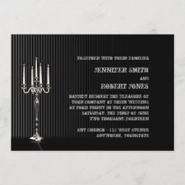 Convite para Casamento de Stripe de Candelabra Gót
