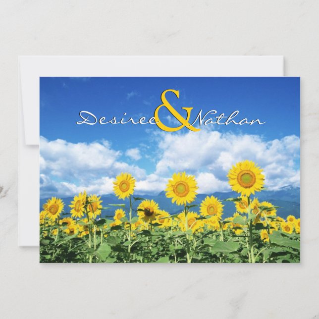 Convite para Casamento de Sunflower de Verão (Frente)