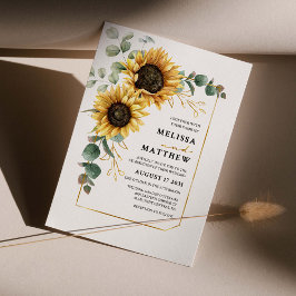 Convite para Casamento de Sunflower Eucalyptus