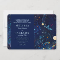 Convite Para Casamento De Swirls À Meia-Noite