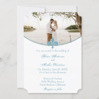 Convite para Casamento de Teal Fleur de Lis