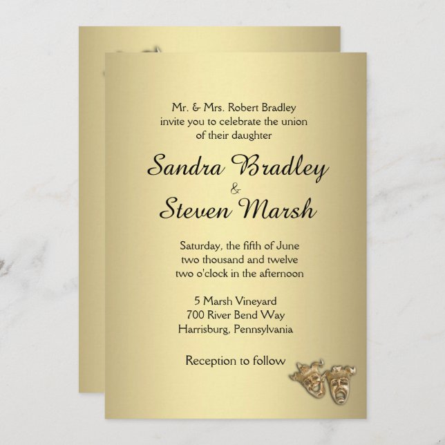 Convite Para Casamento De Teatro (Frente/Verso)