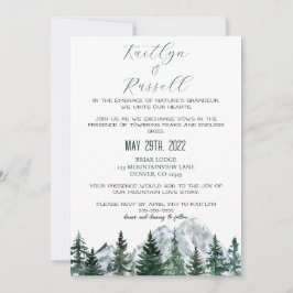 Convite para Casamento de Tema de Montanha