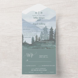 Convite para Casamento de Tema de Montanha