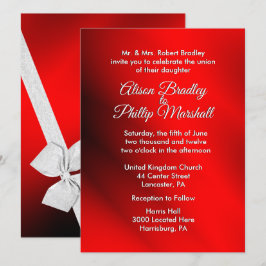 Convite para Casamento de Tema de Natal Vermelho e