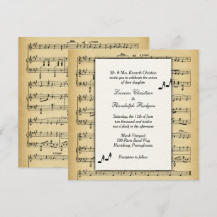 Convite para Casamento de Tema Musical de Folha An