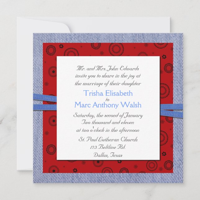 Convite para Casamento de Tema Ocidental (Frente)