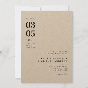 Convite para Casamento de Tendências Mínimas Negri