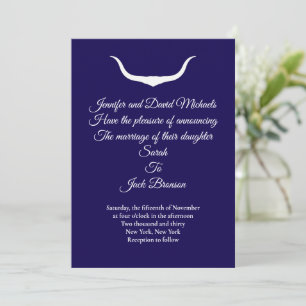 Convite para Casamento de Texas Longhorn
