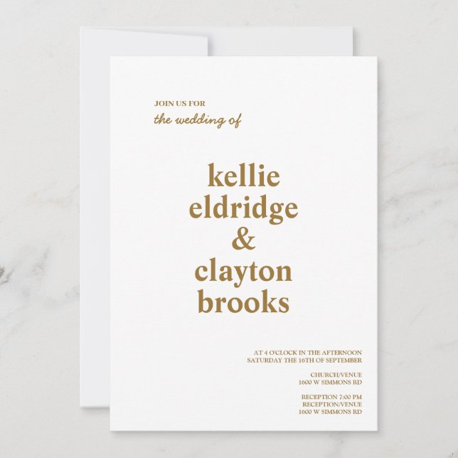 Convite para Casamento de Tipo Moderno (Frente)