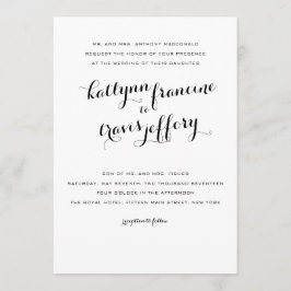 Convite para casamento de tipografia