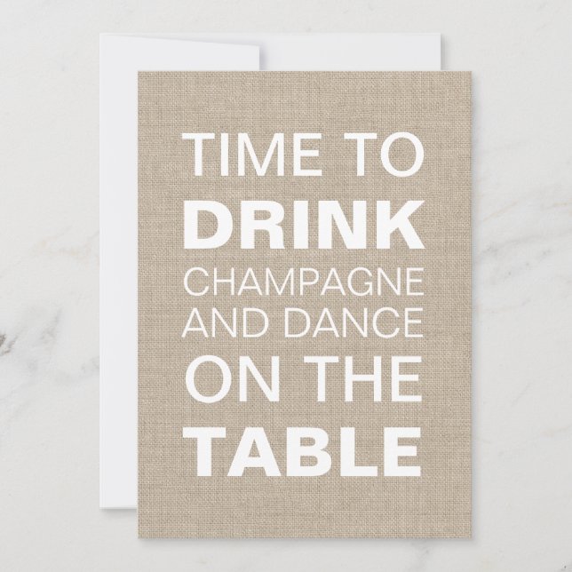 Convite Para Casamento De Tipografia Burlap (Frente)