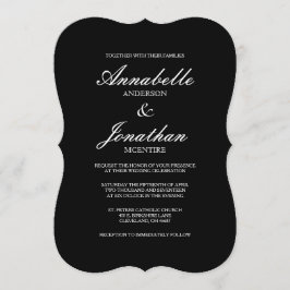 Convite para Casamento de Tipografia Elegante Simp