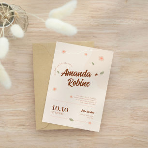 Convite para Casamento de Tipografia Minimalista
