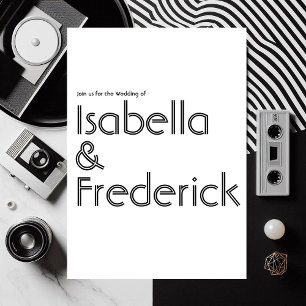 Convite Para Casamento De Tipografia Retroativa