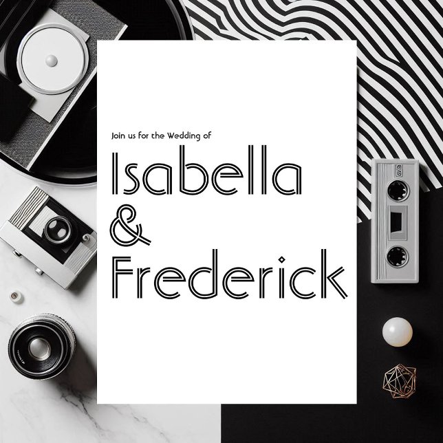 Convite Para Casamento De Tipografia Retroativa (Retro Typography Wedding invite)