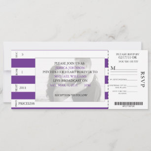 Convite para casamento de tíquete de evento