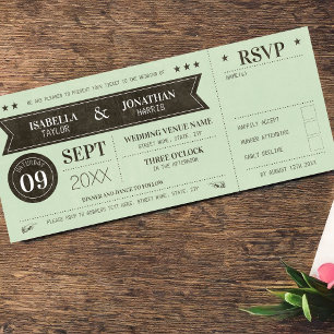 Convite para casamento de tíquetes com RSVP