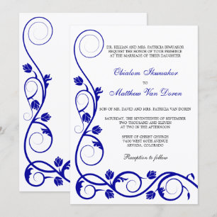Convite para Casamento de Tiros Azuis Real Persona