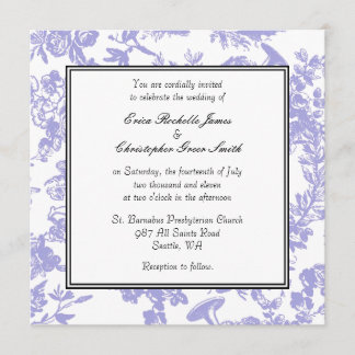Convite para Casamento de Toile Periwinkle