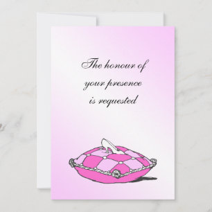 Convite para Casamento de Travesseiros Rosa Cinder