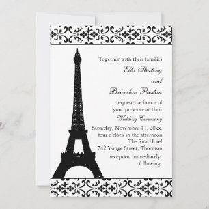 Convite para Casamento de Tres Paris (branco)