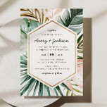 Convite para Casamento de Tropistas de Lush<br><div class="desc">Coleção de Lush Tropics, uma coleção bela e moderna que apresenta verde tropical pintado à mão, incluindo monstera de aquarela e folhas de palma. A paleta de cores é absolutamente impressionante, com verdes esmagadores, uma fina pincelada e ouro elegante que cria uma perfeita vibração tropical de verão. Cada elemento é...</div>