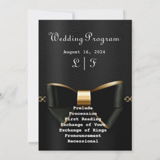 Convite para Casamento de Tuxedo Dourado e Negro