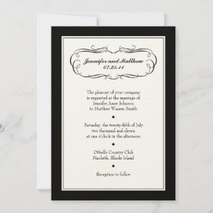 Convite para casamento de Tuxedo em Cream Paper