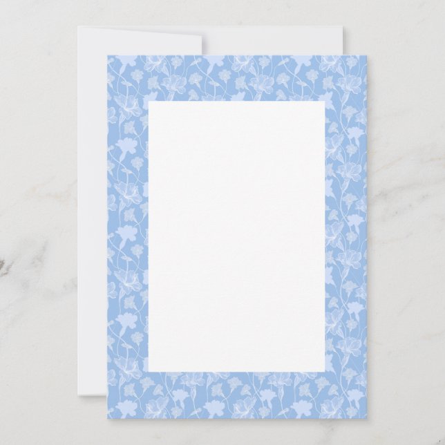 Convite para Casamento de vazios - porcelana azul (Frente)