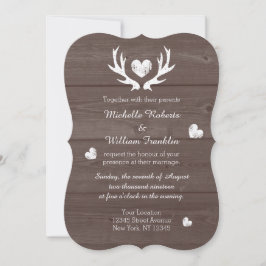 Convite para casamento de veado-chic-antler russo 