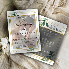 Convite para Casamento de Vellum Elegante Eucalypt