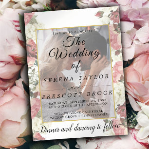 Convite para Casamento de Vellum Floral Elegante