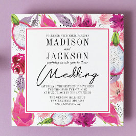 Convite para Casamento de Verão de Pitaya