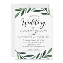 Convite para Casamento de Vestígios de Água Verde
