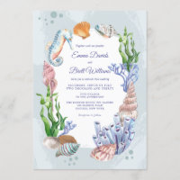 Convite para Casamento de Vida Marinha
