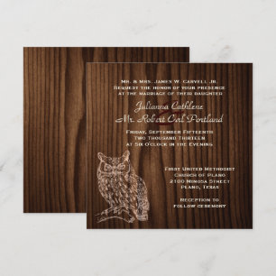 Convite Para Casamento De Vida Selvagem De Coruja 