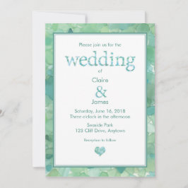 Convite para Casamento de Vidro do Mar