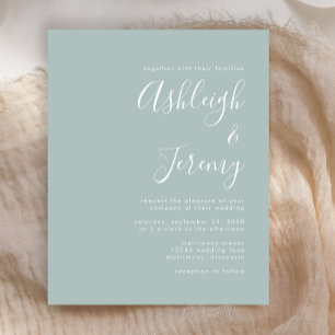 Convite para Casamento de Vidro do Mar de Script M