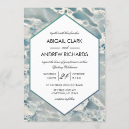 Convite para Casamento de Vidro Oceano Azul de Pra