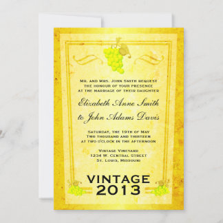Convite Para Casamento De Vinho Branco Vintage