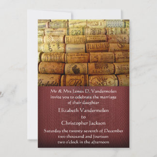 Convite para Casamento de Vinho Cork