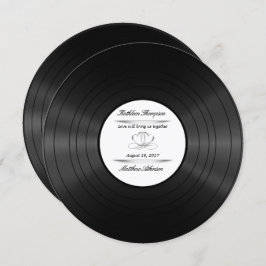 convite para casamento de vinil record