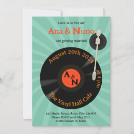 Convite para Casamento de Vinilo Retroativo