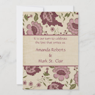 Convite para Casamento de Vintage Pink e Tan