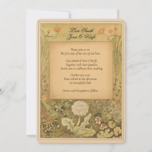 Convite para Casamento de Vintage Storybook Forest