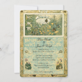 Convite para Casamento de Vintage Storybook Forest