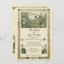 Convite para Casamento de Vintage Storybook Forest