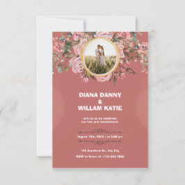 Convite para casamento de Watercolor com flores ve