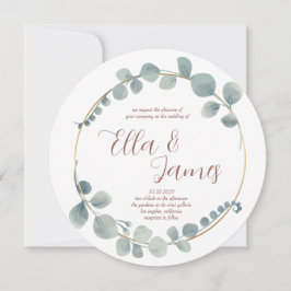 Convite para Casamento de Watercolor Eucalptus Wre